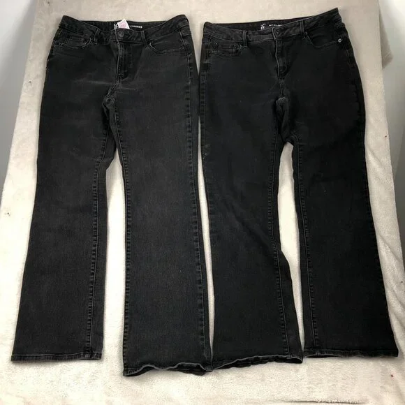 No Boundaries Womens Jeans Size 13 Lot of Two Black Denim Bootcut Leg Mid Rise - Picture 13 of 14
